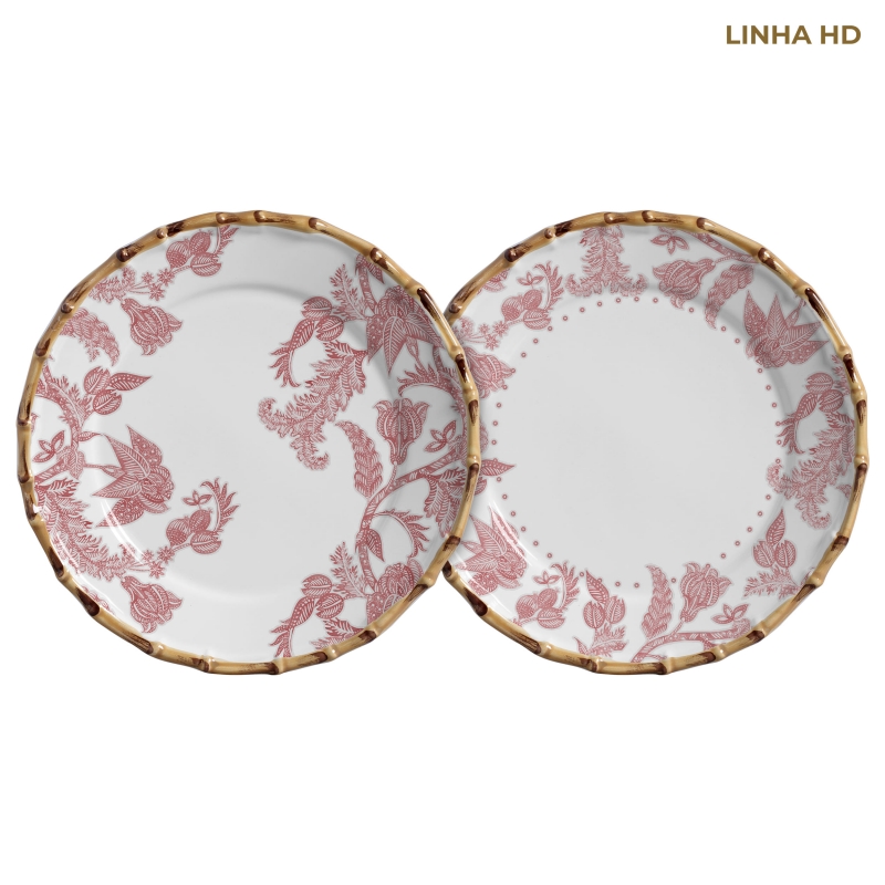 PRATO RASO FLOWER'S PRINT ROSA - Linha Flower's Print - HD - 