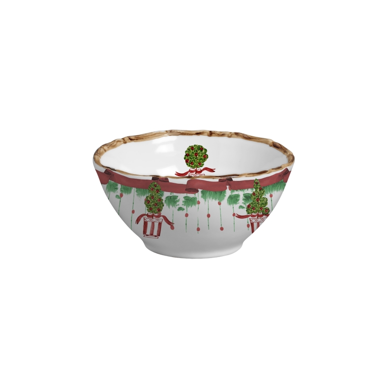 BOWL CEREAL CHRISTMAS TOPIARY FITA VERMELHA - Linha Christmas Topiary - 