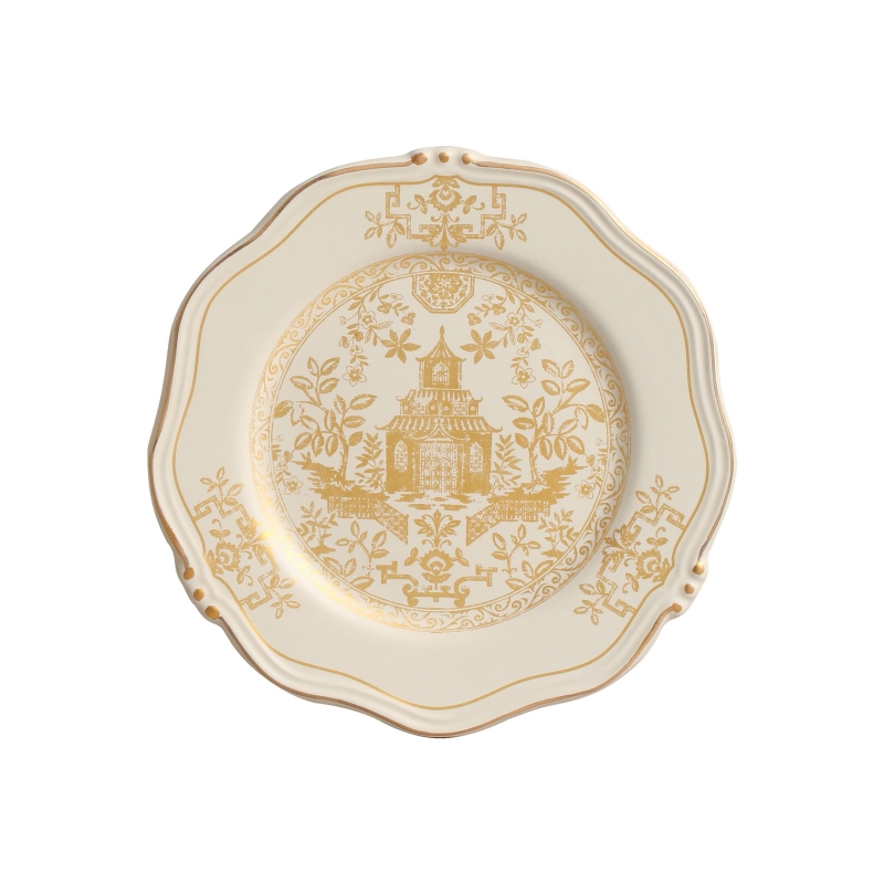 PRATO SOBREMESA MANDARIM DOURADO - Linha Mandarim Dourado - 