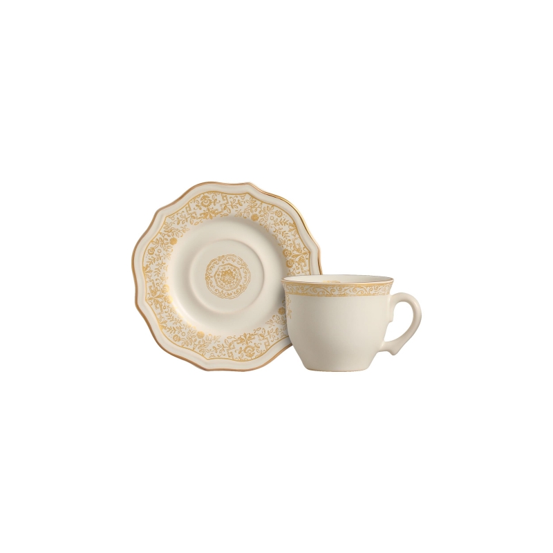 XICARA CHA MANDARIM DOURADO C/ PIRES - Linha Mandarim Dourado - 
