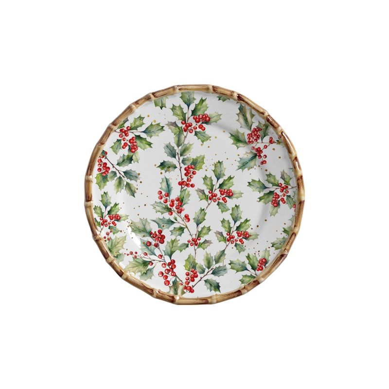 PRATO SOBREMESA CHRISTMAS CHEERS ESTAMPADO - Linha Christmas Cheers - 