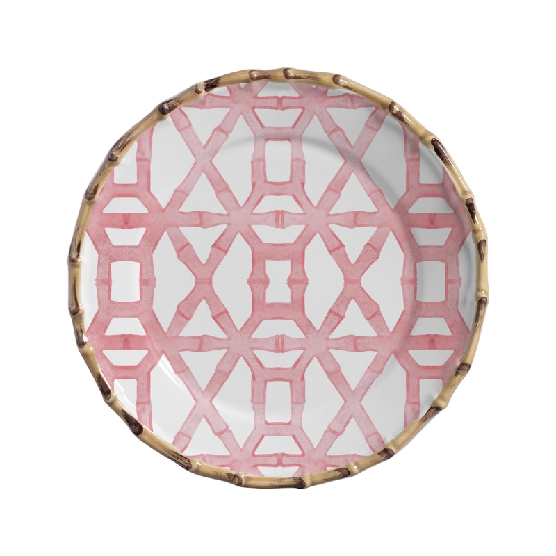 PRATO RASO BAMBOO PRINT ROSA - Linha Bamboo Print - 