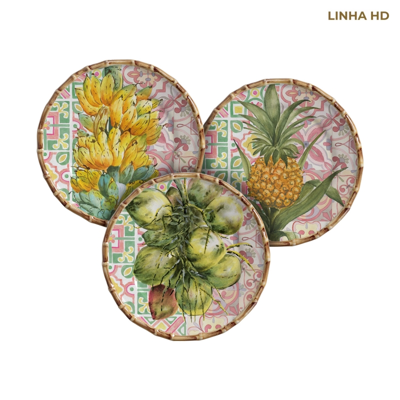PRATO SOBREMESA LADRILHO TROPICAL - Linha Ladrilho Tropical - HD - 