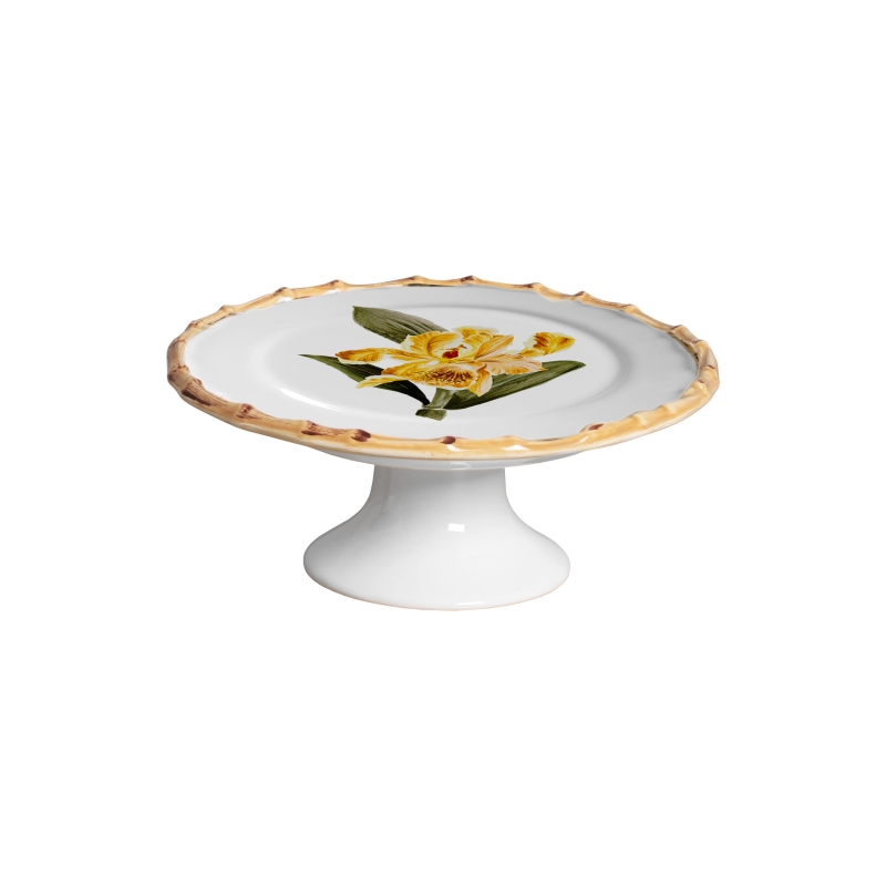 PORTA PETIT FOUR ORQUIDEE AMARELO C/ PE - Linha Orquidée - 