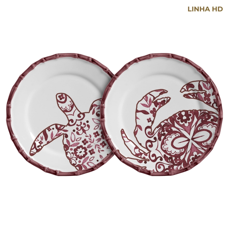 PRATO SOBREMESA DOLCE MARE VERMELHO - Linha Dolce Mare - HD - 