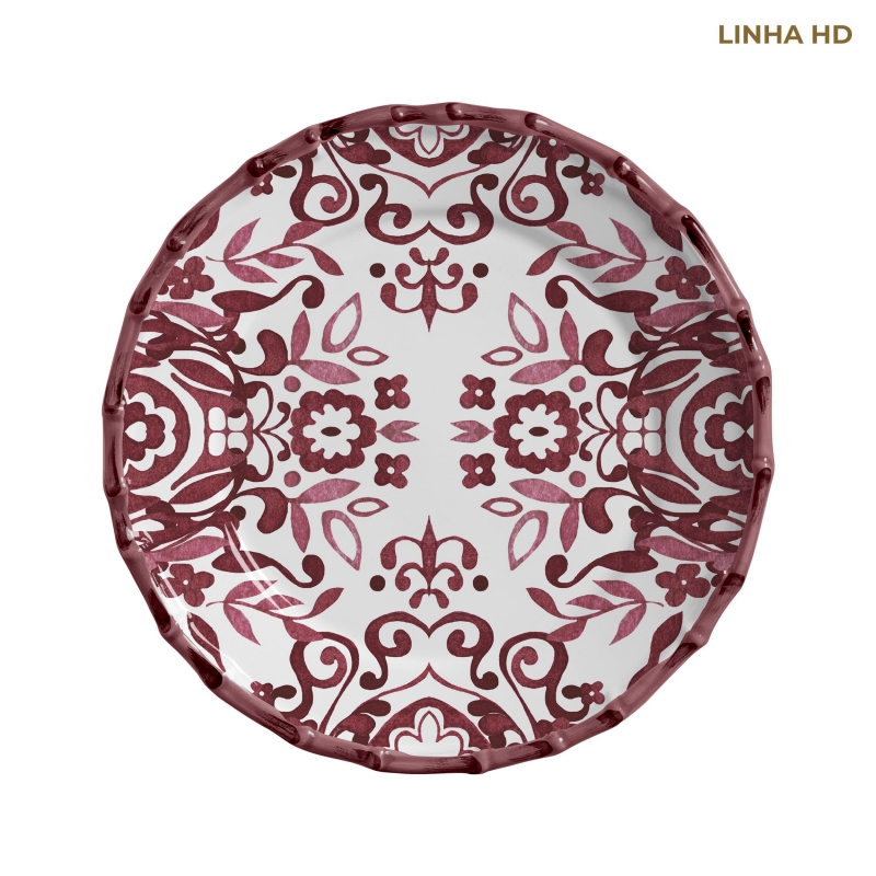 PRATO RASO DOLCE MARE AZULEJO PORTUGUES VERMELHO - Linha Dolce Mare - HD - 