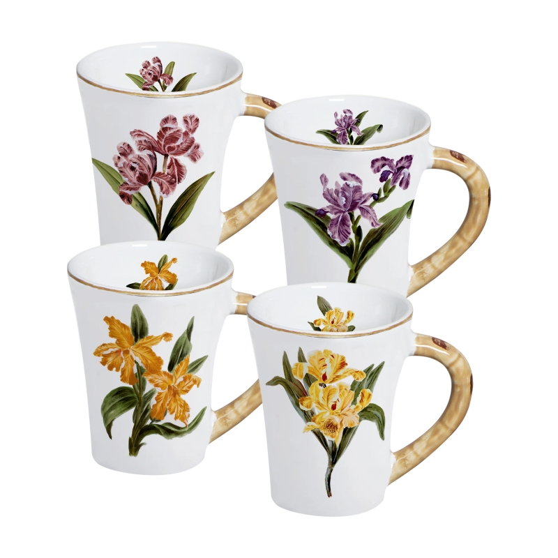 CONJ. 4 CANECAS ORQUIDEE - Linha Orquidée - 