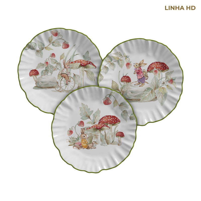 PRATO SOBREMESA BUNNY'S NOOK - Linha Bunny's Nook - HD - 