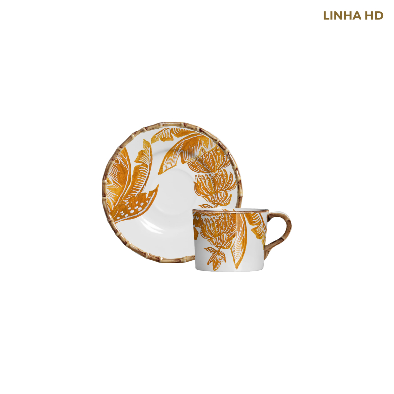 XICARA CAFE JUNGLE DREAMS AMARELO C/ PIRES - Linha Jungle Dreams - HD - 