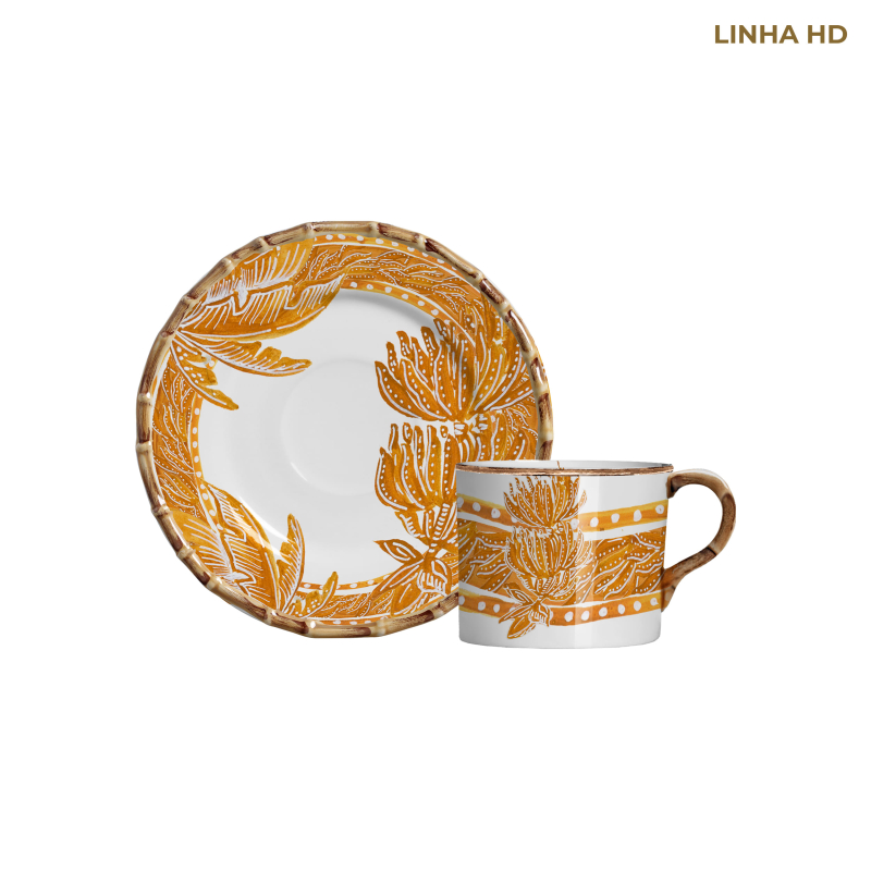 XICARA CHA JUNGLE DREAMS AMARELO C/ PIRES - Linha Jungle Dreams - HD - 