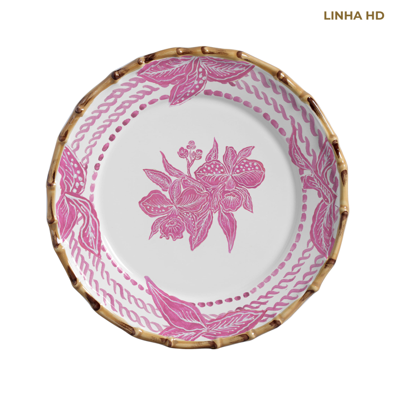 PRATO RASO JUNGLE DREAMS ROSA - Linha Jungle Dreams - HD - 