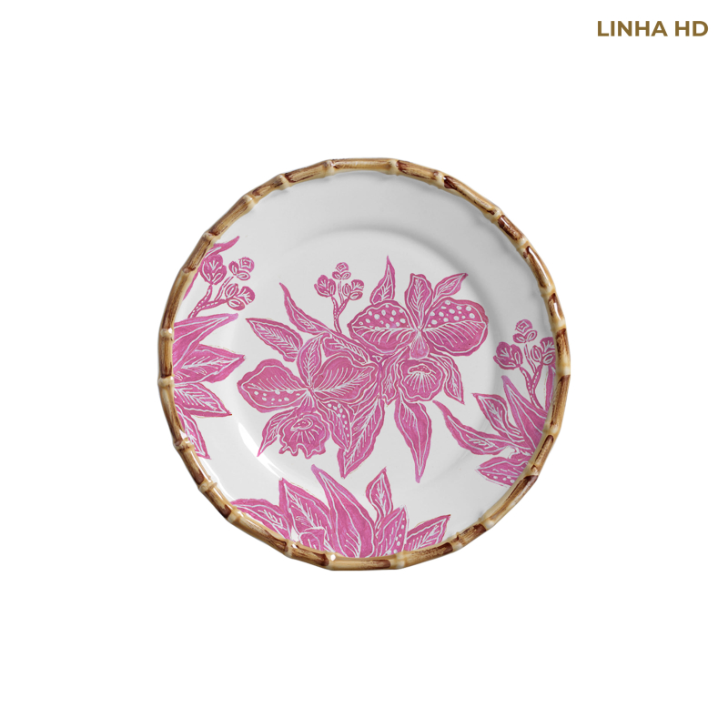 PRATO SOBREMESA JUNGLE DREAMS ROSA - Linha Jungle Dreams - HD - 