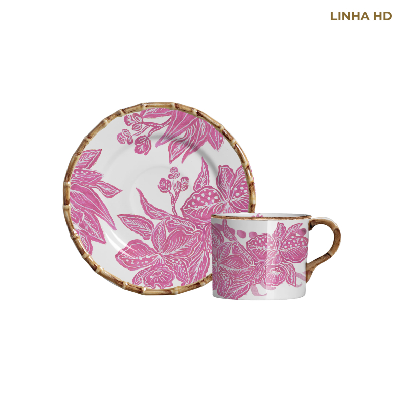 XICARA CHA JUNGLE DREAMS ROSA C/ PIRES - Linha Jungle Dreams - HD - 