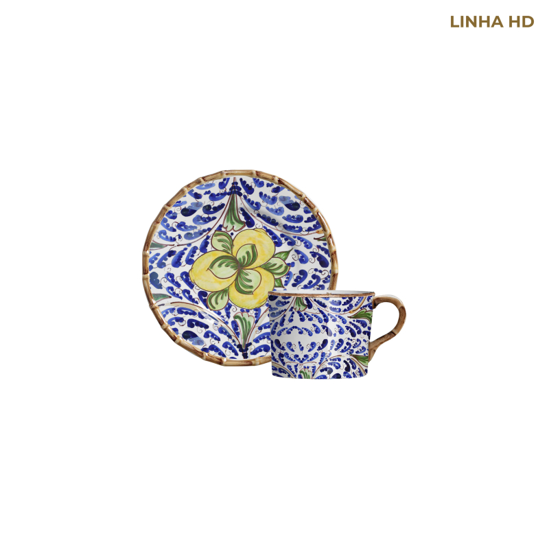XICARA CAFE GROVE LEMON AMARELO C/ PIRES - Linha Grove Lemon - HD - 