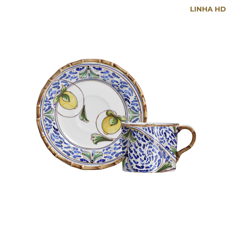XICARA CHA GROVE LEMON AMARELO C/ PIRES - Linha Grove Lemon - HD - 