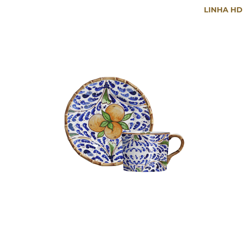 XICARA CAFE GROVE LEMON LARANJA C/ PIRES - Linha Grove Lemon - HD - 