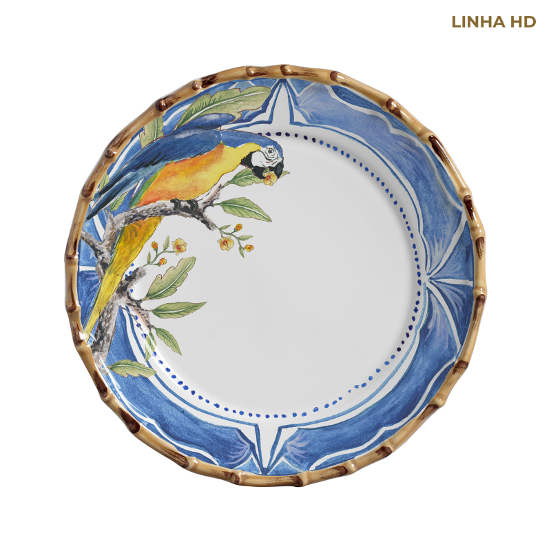 PRATO RASO PARROT PARADISE ARARA - Linha Parrot Paradise - HD - 
