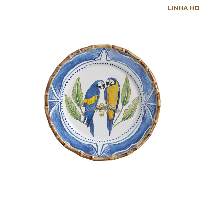 PRATO SOBREMESA PARROT PARADISE ARARA - Linha Parrot Paradise - HD - 