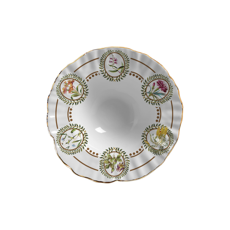 PRATO FUNDO ROYAL BLOOM C/ FILETE OURO - Linha Royal Bloom - 