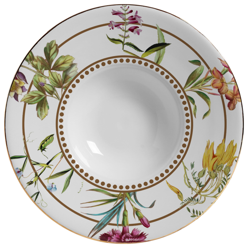 PRATO RISOTO ROYAL BLOOM C/ FILETE OURO - Linha Royal Bloom - 
