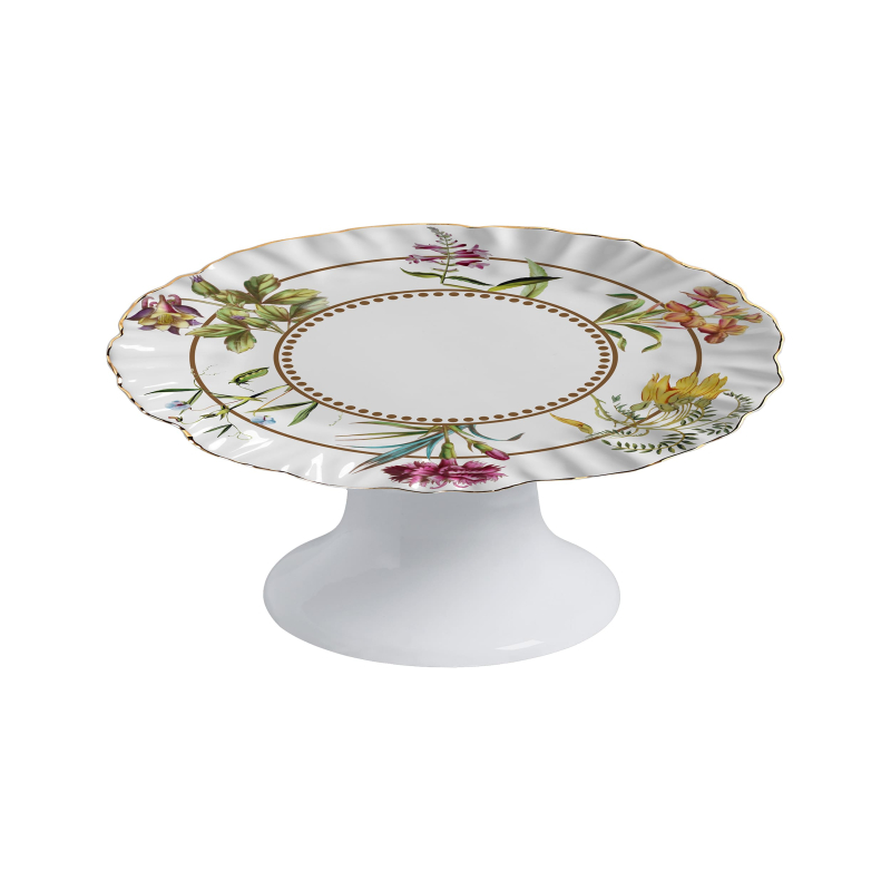 PRATO BOLO ROYAL BLOOM C/ FILETE OURO C/ PE - Linha Royal Bloom - 