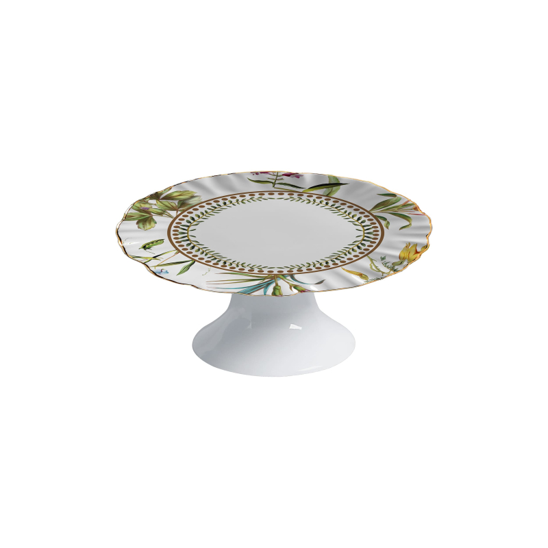 PORTA PETIT FOUR ROYAL BLOOM C/ FILETE OURO C/ PE - Linha Royal Bloom - 