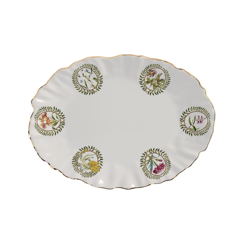 TRAVESSA PEQUENA ROYAL BLOOM C/ FILETE OURO - Linha Royal Bloom - 