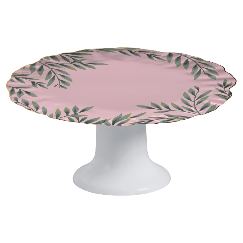 PORTA TORTA PLAYFUL MONKEYS FUNDO ROSA C/ PE - Linha Playful Monkeys - 