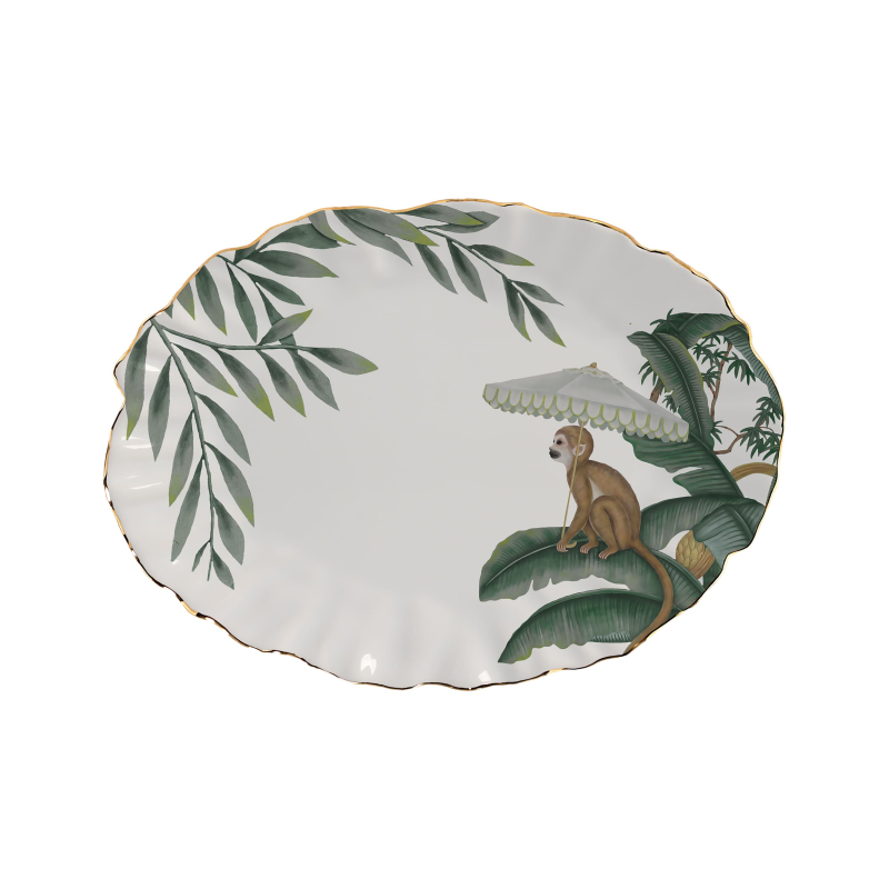 TRAVESSA MEDIA PLAYFUL MONKEYS FUNDO BRANCO - Linha Playful Monkeys - 