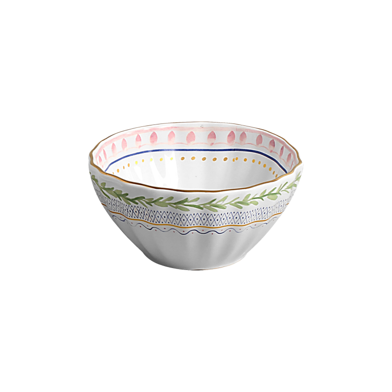 BOWL CEREAL FLEUR DE ROSE C/ FILETE OURO - Linha Fleur de Rose - 
