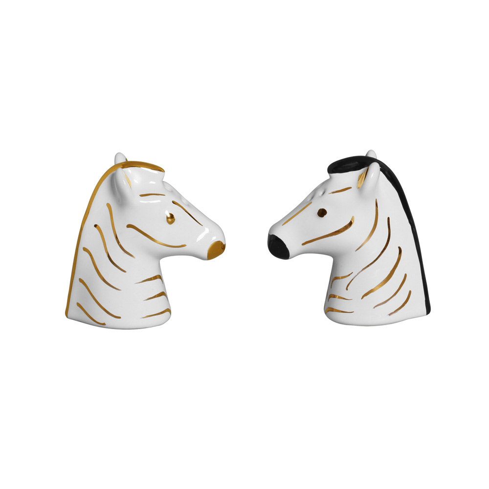 CONJ. SALEIRO PIMENTEIRO ZEBRA C/ OURO - Linha Animais 2023 - 