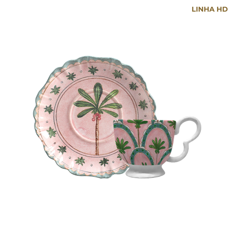 XICARA CHA PALM GARDEN C/ PIRES - Linha Palm Garden - HD - 