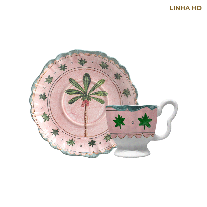 XICARA CHA PALM GARDEN C/ PIRES - Linha Palm Garden - HD - 