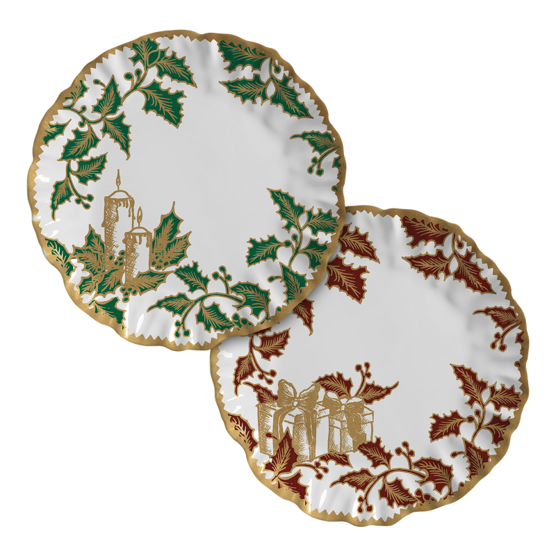 PRATO RASO HOLLY GOLDEN VERDE/VERMELHO - Linha -Holly Golden - 