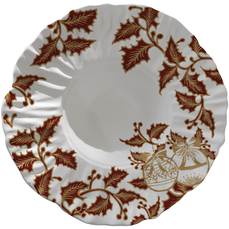 PRATO RISOTO HOLLY GOLDEN VERMELHO S/ TAMPA - Linha -Holly Golden - 