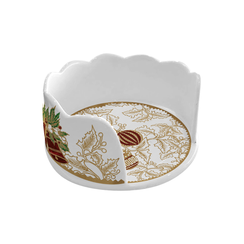 PORTA PANETONE HOLLY GOLDEN - Linha -Holly Golden - 