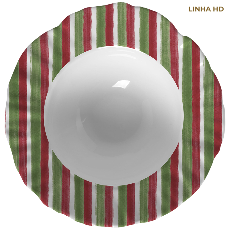 TIGELA CHRISTMAS STRIPES VERDE/VERMELHO - Linha Christmas Stripes - HD - 