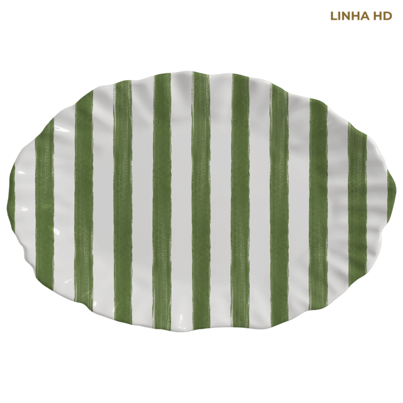 TRAVESSA MEDIA CHRISTMAS STRIPES VERDE - Linha Christmas Stripes - HD - 