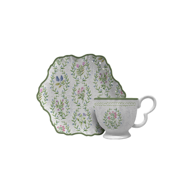 XICARA CHA SECRET GARDEN C/ PIRES - Linha Secret Garden - 