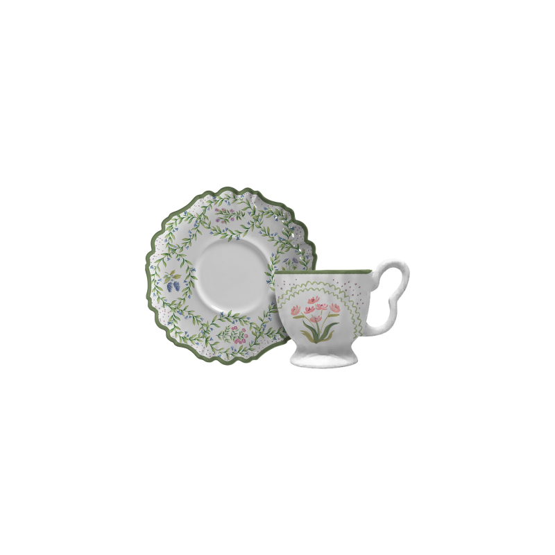 XICARA CAFE SECRET GARDEN C/ PIRES - Linha Secret Garden - 