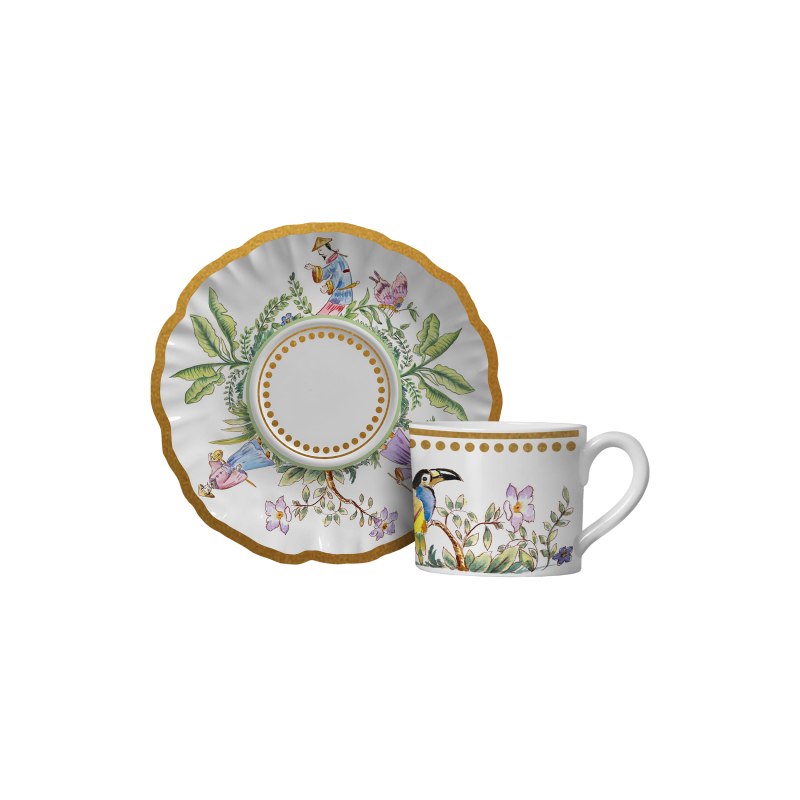 XICARA CHA ORIENT BLOOM C/ PIRES - Linha Orient Bloom - 