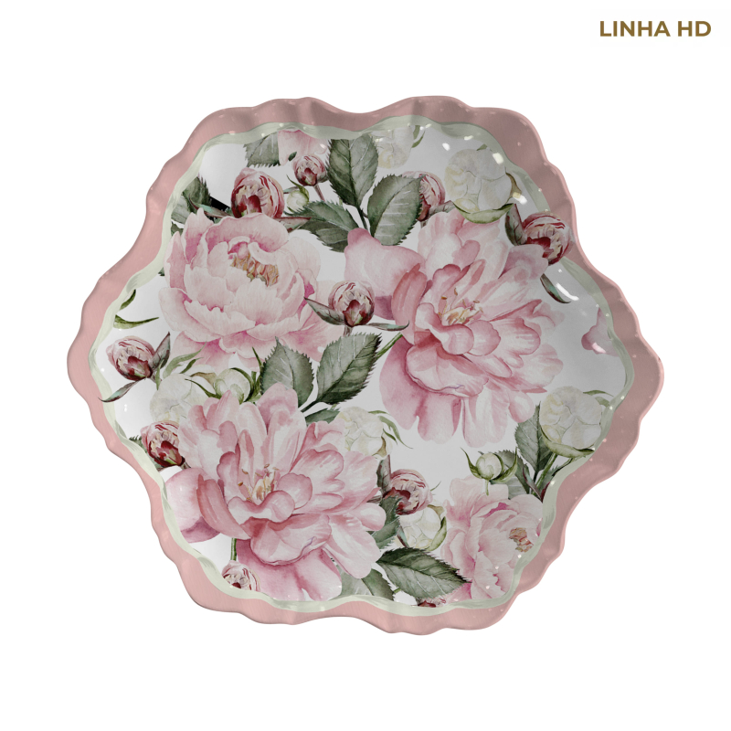 PRATO RASO CLASSIC PEONY TODO ESTAMPADO - Linha Classic Peony - HD - 