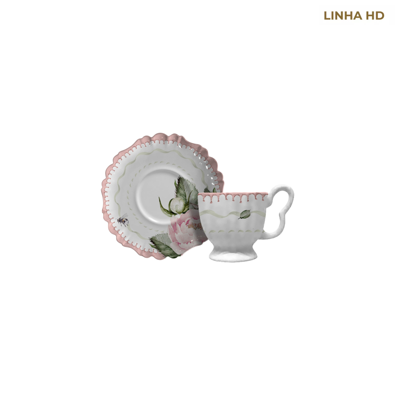 XICARA CAFE CLASSIC PEONY C/ PIRES - Linha Classic Peony - HD - 
