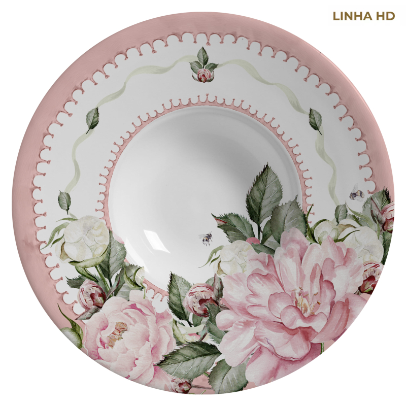PRATO RISOTO CLASSIC PEONY S/ TAMPA - Linha Classic Peony - HD - 
