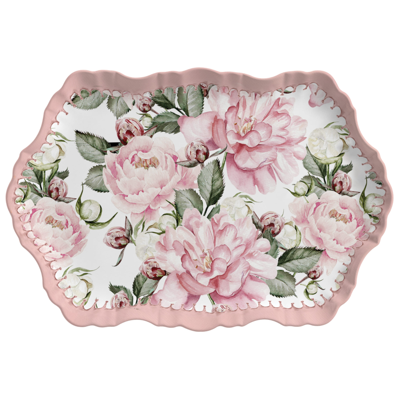 TRAVESSA MEDIA RETANGULAR CLASSIC PEONY - Linha Classic Peony - HD - 
