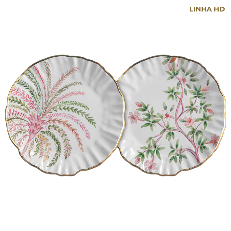 PRATO RASO PINK PALM - Linha Pink Palm - HD - 