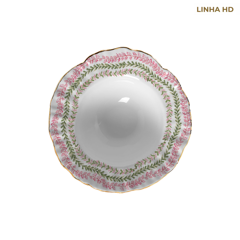 PRATO FUNDO PINK PALM - Linha Pink Palm - HD - 