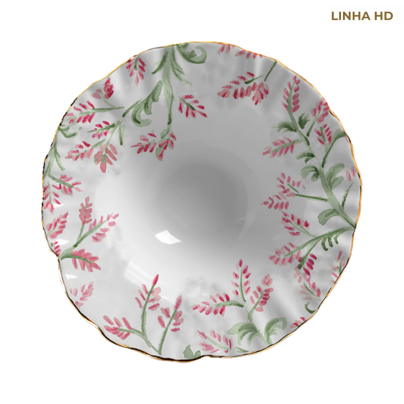 PRATO RISOTO PINK PALM S/ TAMPA - Linha Pink Palm - HD - 