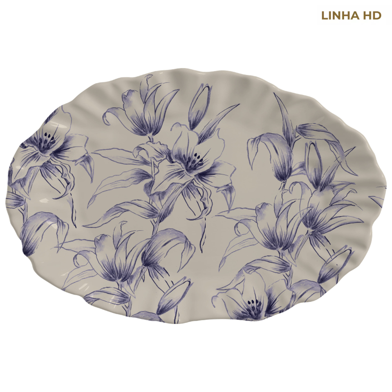TRAVESSA MEDIA SOFT BLOOM FLOR AZUL - Linha Soft Bloom - HD - 
