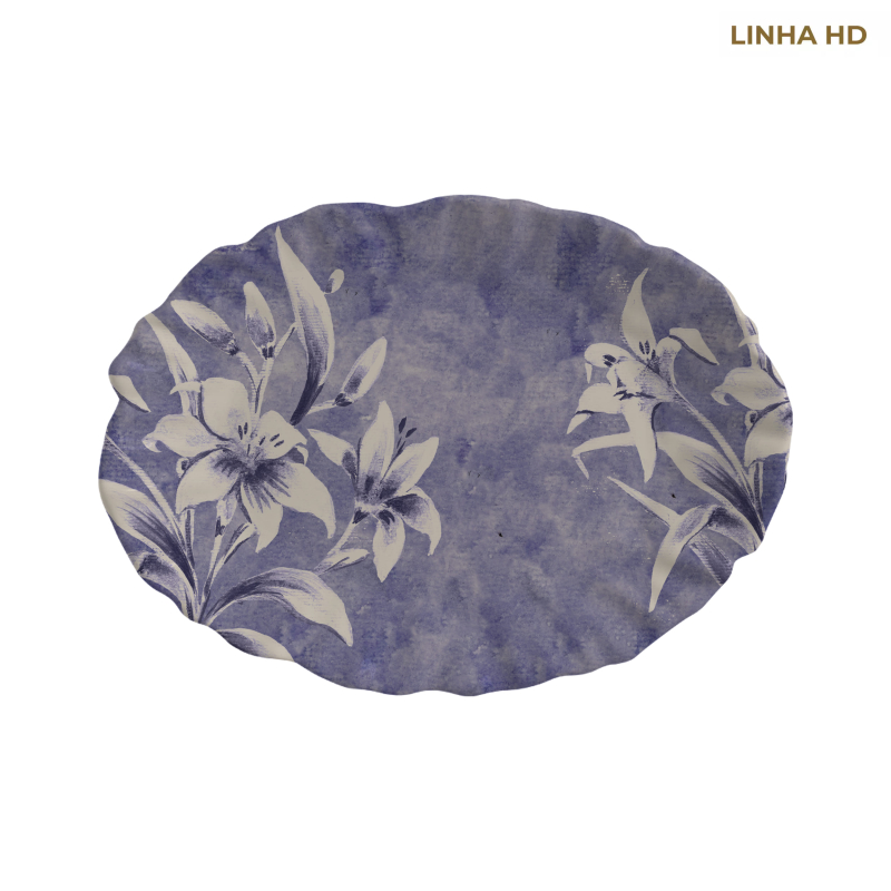 TRAVESSA PEQUENA SOFT BLOOM FUNDO AZUL - Linha Soft Bloom - HD - 